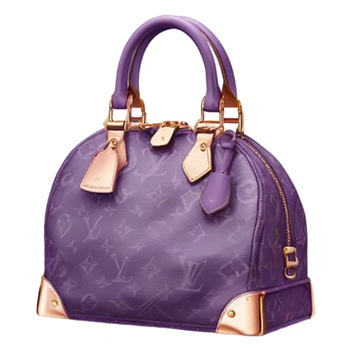 purple Designer Louis Vuitton bag with rose gold monogram and witw trim sticker