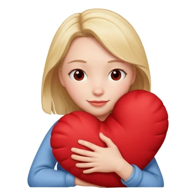 cate hugs a heart sticker