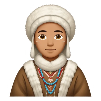 greenland citizen traditional outfit standing full scale sticker