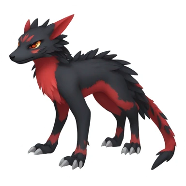Anthro Cute cool black red nargacuga animal hybrid Fakemon full body sticker