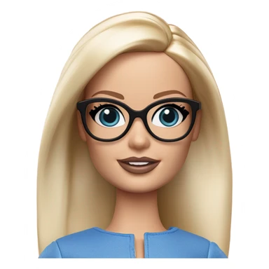 Margot Robbie Barbie blue eyes black glasses  sticker