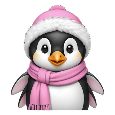 penguin with pink scarf  sticker