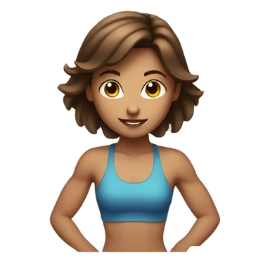 Brown hair girl strenght training sticker