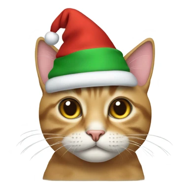 Cat wearing a Christmas hat  sticker