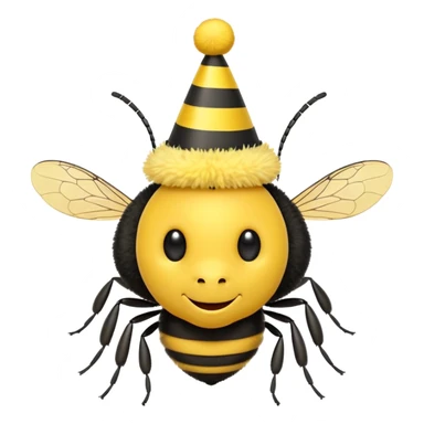 bee with party hat sticker