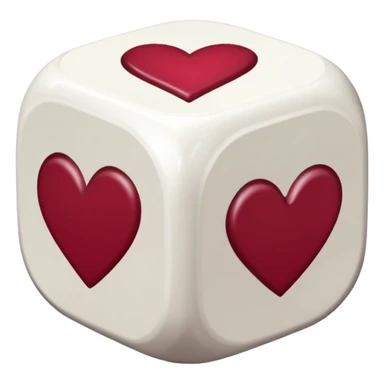 two dices in with burgundy red heart details sticker