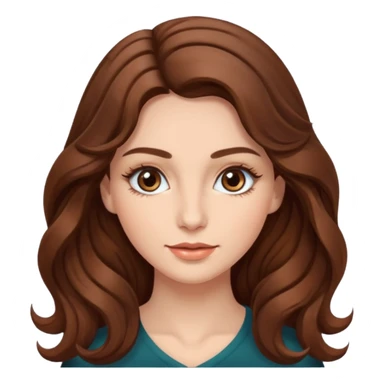 Woman with wavy brown hair, long and beautiful eyelashes sticker