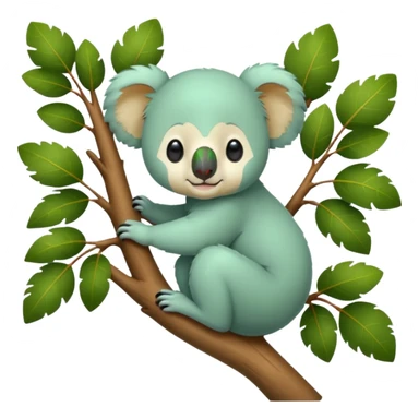 green koala on a tree sticker