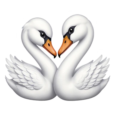 Real Two swan kissing emoji sticker