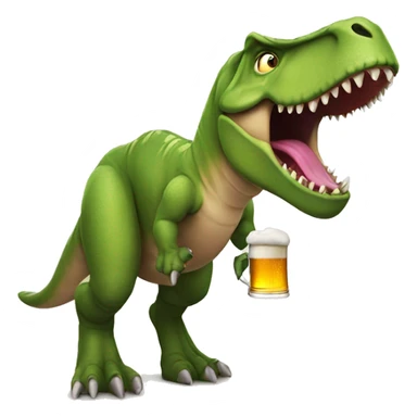 Trex with beer sticker