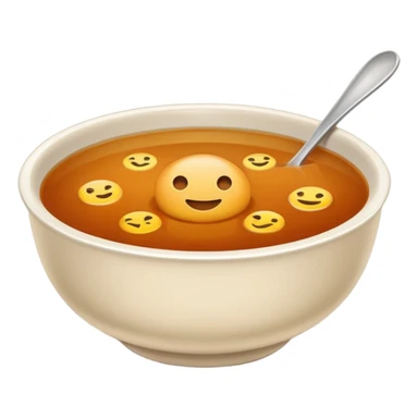 brown consommé, plain bowl, clear brown soup, emoji style sticker