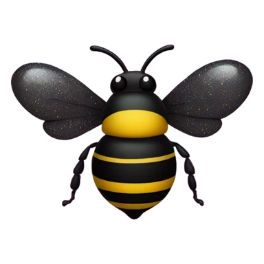 Hot pink and black bumble bee with glitter sticker