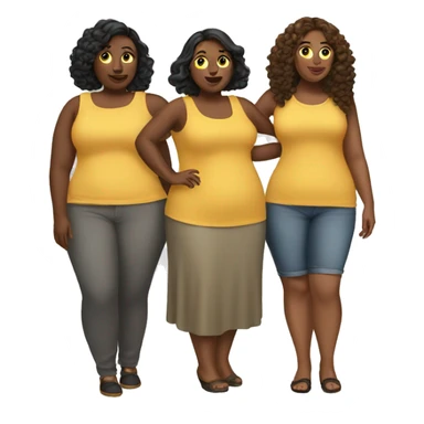3 three women plus size sticker