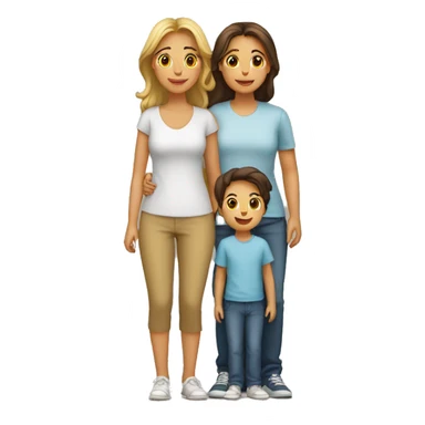 Familia de 6 personas 3 hijas y un hijo sticker