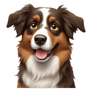 brown australian shepherd dog sticker