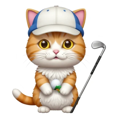 Cat playing golf in a club  sticker