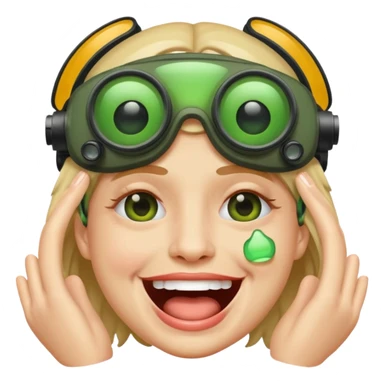 laughing crying face with night vision goggles on sticker