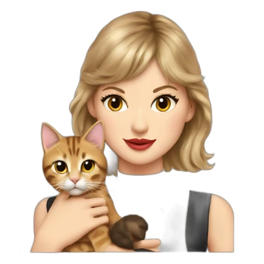taylor swift with a cat sticker