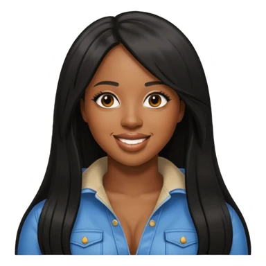 Remy Ma with black long hair sticker