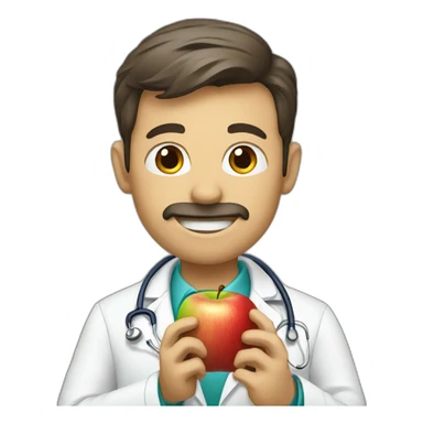 Doctor eating apple  sticker