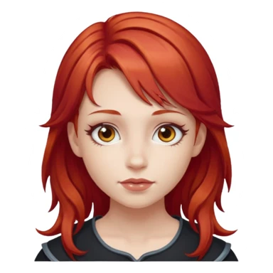 Hada, roja, con alas y unas carita mágica sticker