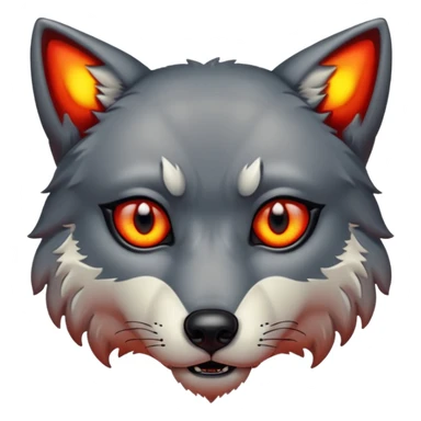 Wolf eyes glowing red only showing the eyes sticker