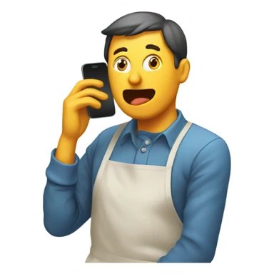 person facepalming wearing apron because ads are popping up on their phone sticker