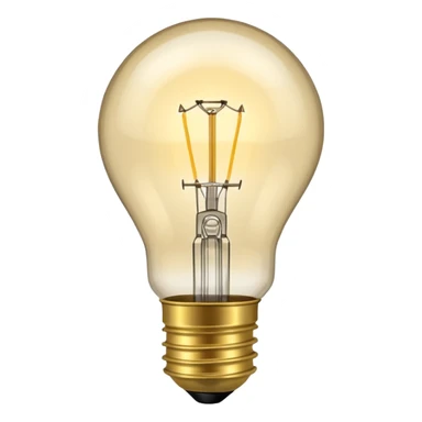 Standard incandescent light bulb with brass base and clear glass sticker