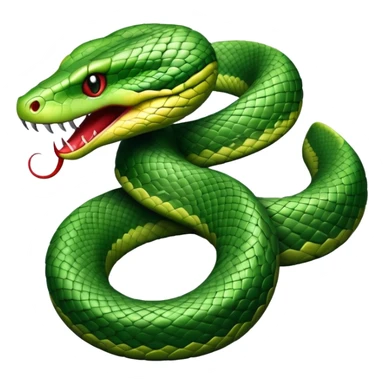 Coiled snake with fangs sticker