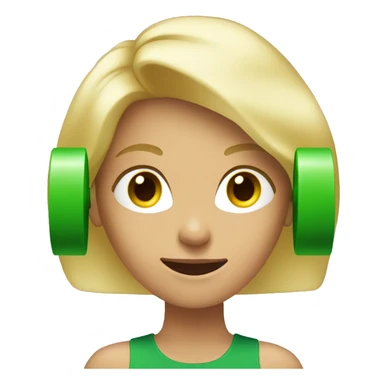 blonde with green dumbbells sticker