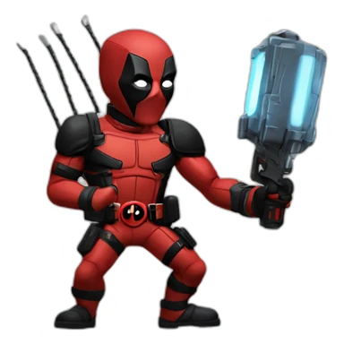 dead pool pulling a zapper sticker