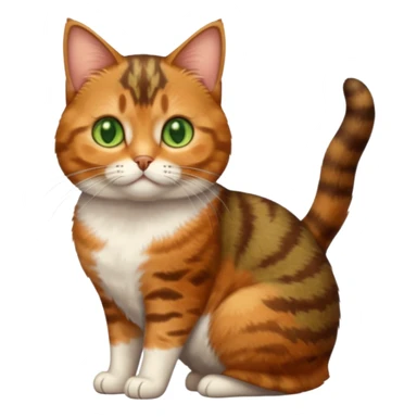 full body torbie cat with small head and short but chubby body sticker
