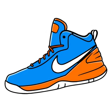 sporty blue Nike basketball shoes with nike logo sticker