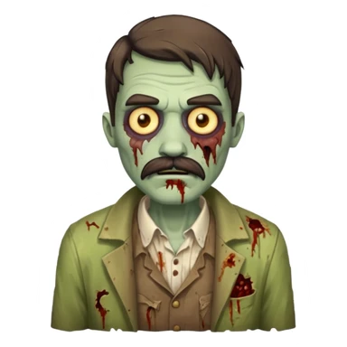 zombie with mustache sticker