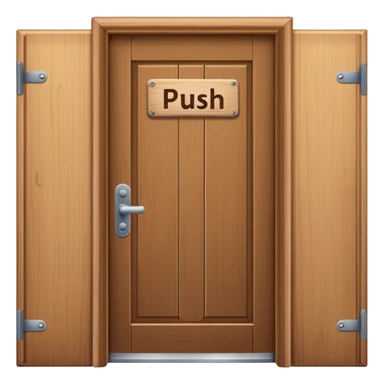 Door with a sign push sticker