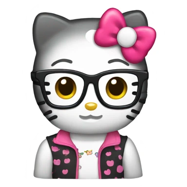 hello kitty with glasses sticker