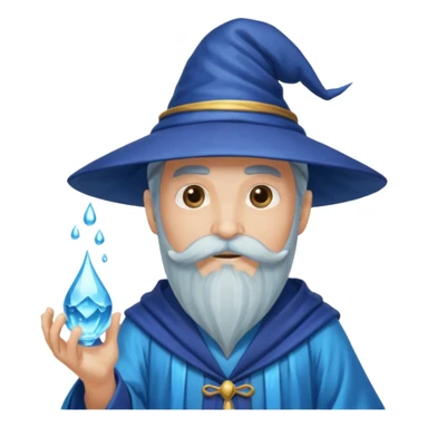 water wizard with mustache sticker