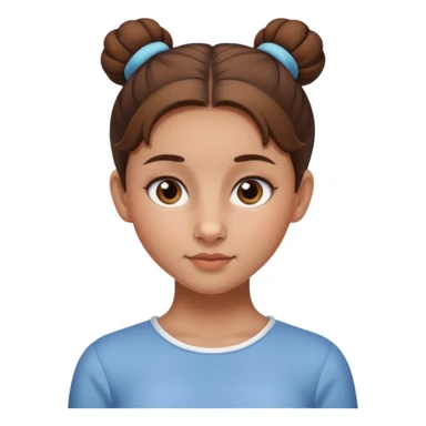 Normal skinned, tiny nosed, brown haired girl with sleek buns sticker
