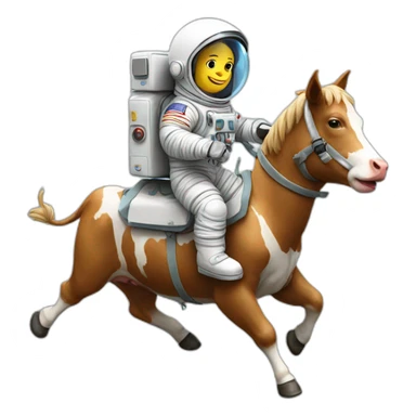 astronaut riding on cow sticker