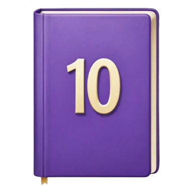 Purple book with a number "10" in the cover sticker