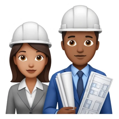 Woman and man architects sticker