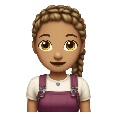 A Carmel skinned girl with braids and braces sticker