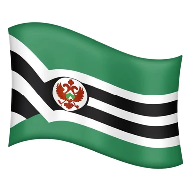 Make the flag of the Ural Republic, white, green, black sticker