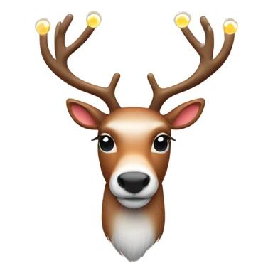 Reindeer with lights on the antlers sticker