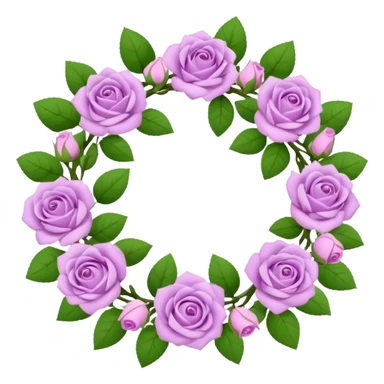 rose flowers wreath light purple sticker