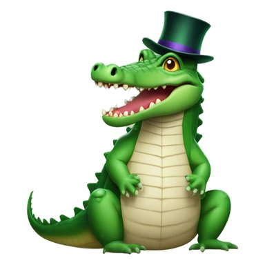 A crocodile with a magician hat sticker