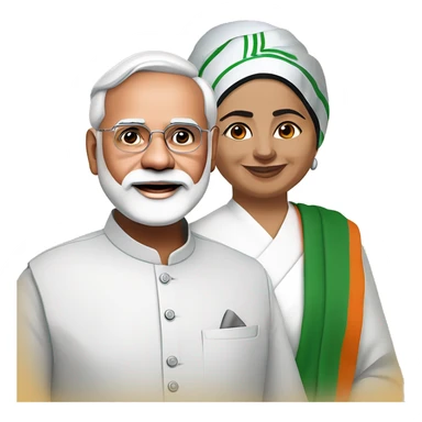 Narendra Modi and Mamata Banerjee  sticker
