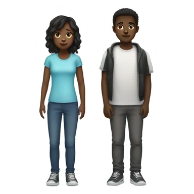  4 Siblings. 3 male. 1 female. The girls are all tall 1 girl is dark skin and the other 3 boys taller and dark skin sticker