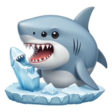 A shark eating icebear sticker