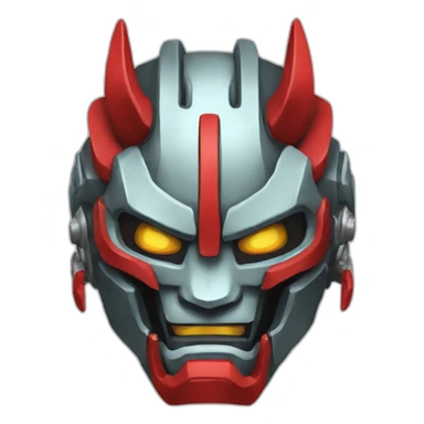 mecha oni mask sticker